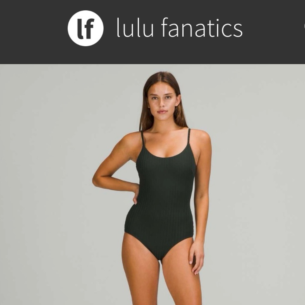 NWOT Lululemon Waterside U-Back Ribbed Swim One-Piece, Small, Rainforest Green